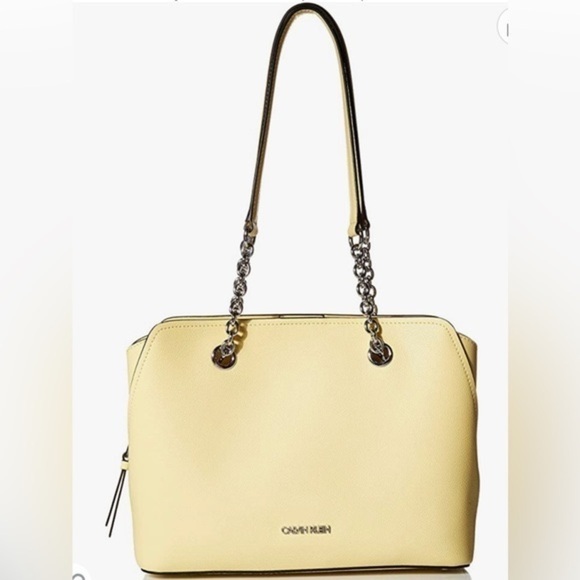 Calvin Klein Hailey Micro Pebble Triple Compartment Chain Satchel - Picture 1 of 9